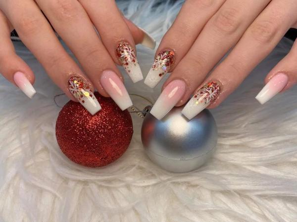 Pink & White / Ombre / Glitters Infill